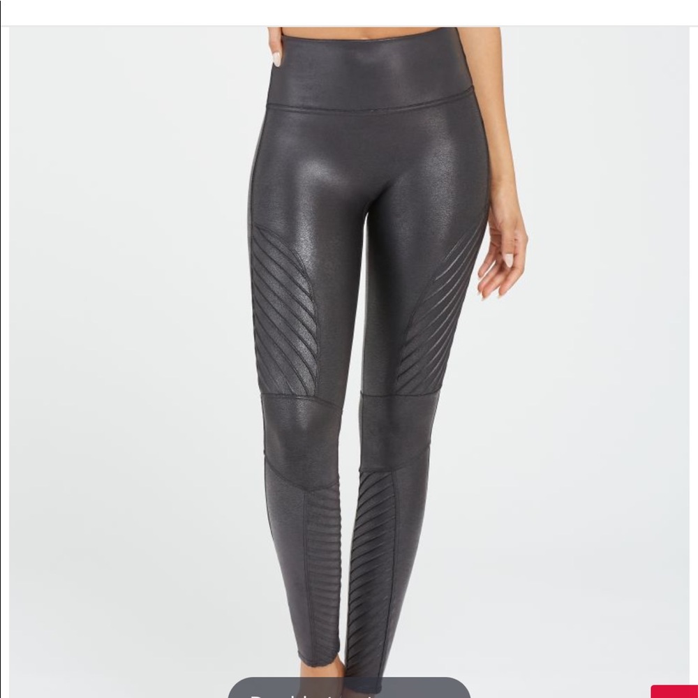 Spanx Faux Leather Moto Leggings